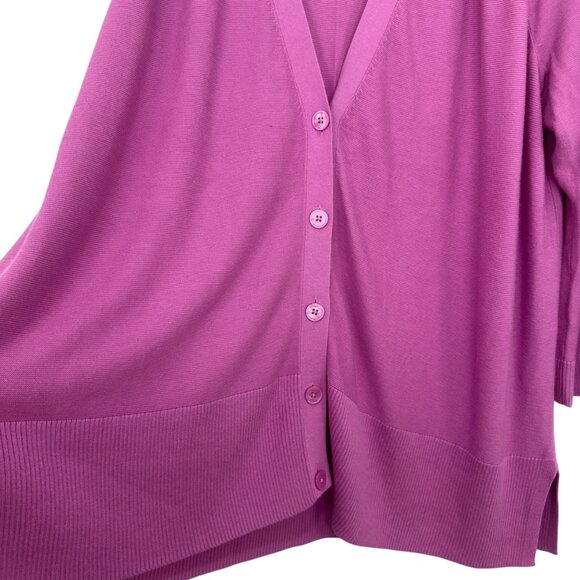 Talbots Womens Plus Size 3X Button Up Cardigan Sweater Light Purple Cotton/Rayon - Picture 10 of 16